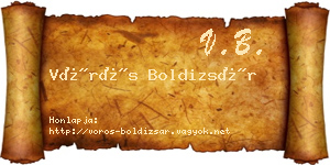 Vörös Boldizsár névjegykártya